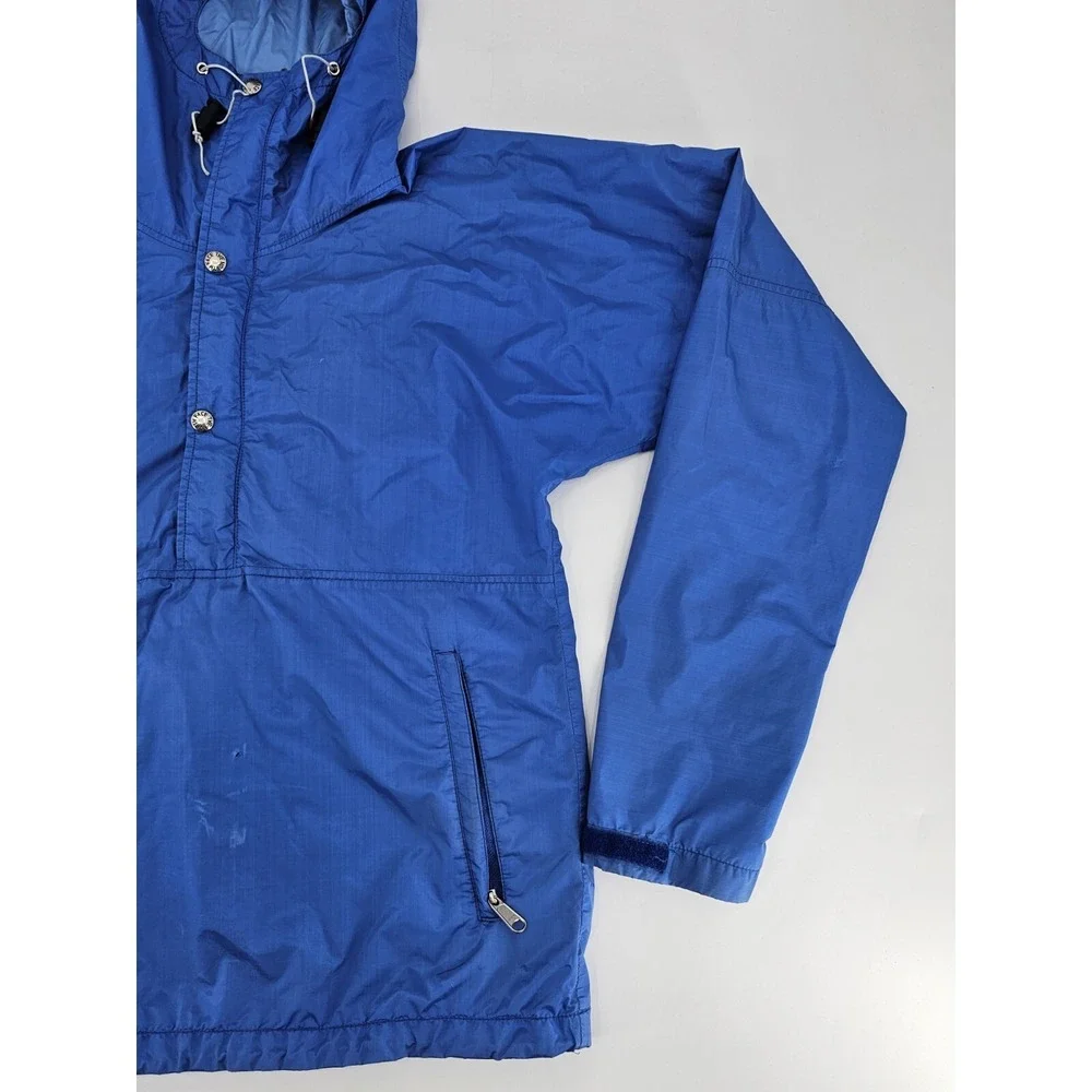 North Face Jacket Men‎ Small Blue Vintage Gore Tex  Zip Snap Hoodie Coat USA
